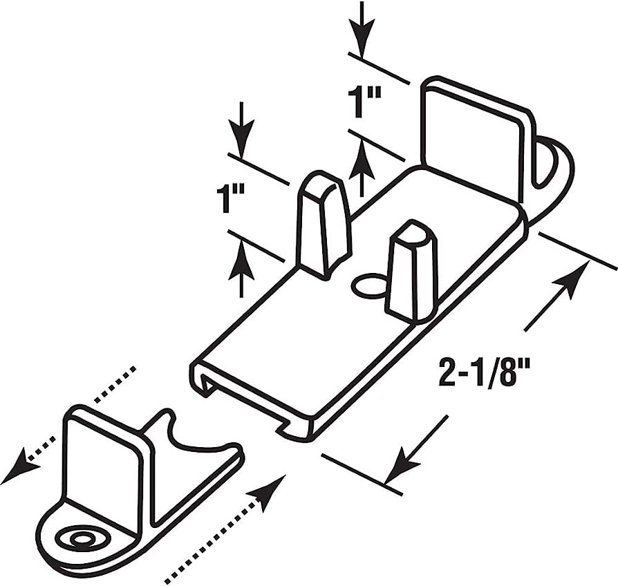 Guía de puerta de derivación Prime-Line, 1 pulg. de alto, ajustable, marrón oscuro (paquete de 2)