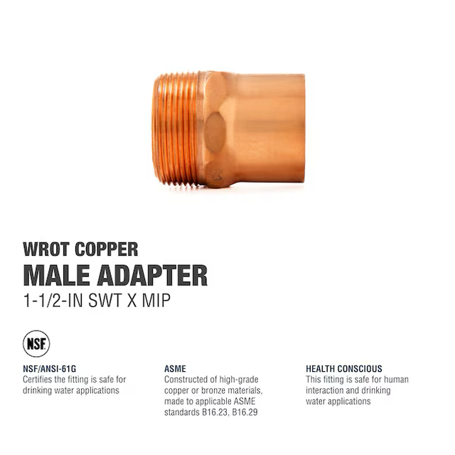 Streamline 1-1/2-in Copper Male Adapter