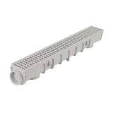 NDS 5 in. Pro Channel Drains and Grates 40-in L x 5-in W x dia Drain (Light Gray)