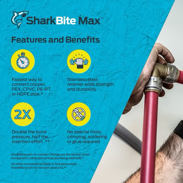 SharkBite Max 3/4 in. Push-to-Connect x 3/4 in. FIP x 24 in. Braided Stainless Steel Water Heater Connector