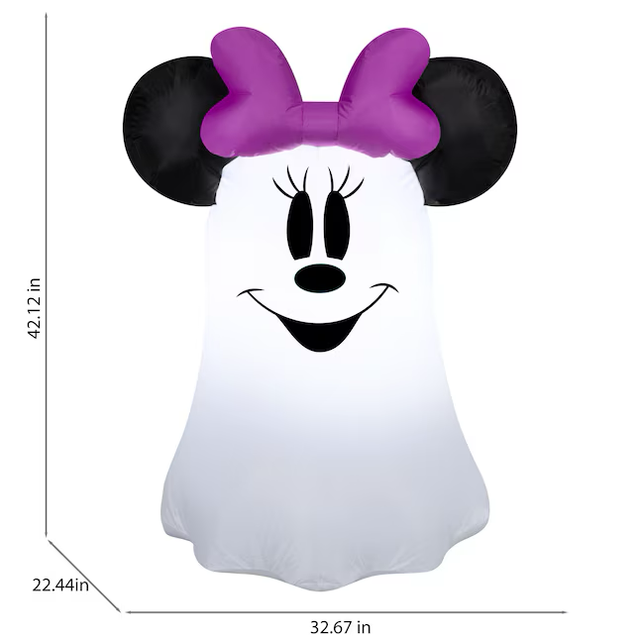 Fantasma inflable de Minnie Mouse estilizado con luces LED de 3,5 pies de Disney