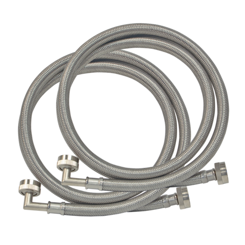 Eastman 2-Pack 5 ft. Eastman Braided Washing Machine Hoses With Elbows