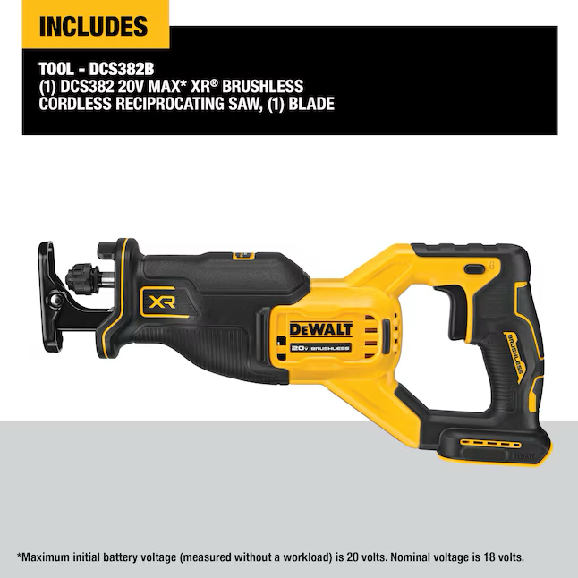 DEWALT XR 20-Volt Max bürstenlose Akku-Säbelsäge mit variabler Geschwindigkeit (ohne Zubehör)