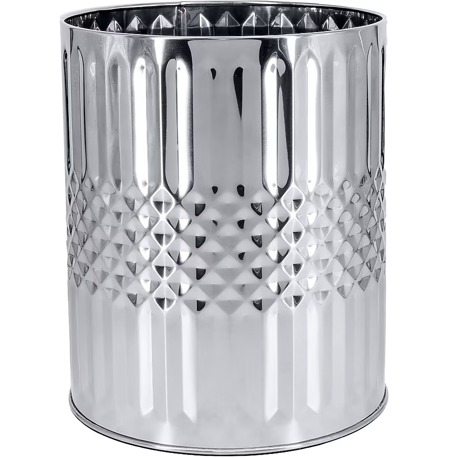 allen + roth Moira Chrome Stainless Steel Wastebasket