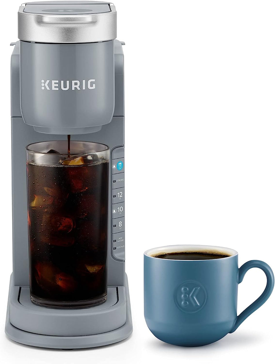 Keurig K-Iced Cafetera monodosis prepara frío y caliente (gris) 