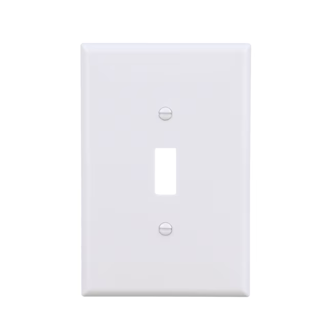 Eaton 1-Gang Jumbo Size White Plastic Indoor Toggle Wall Plate