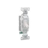 Eaton 15-Amp Single-Pole Toggle Light Switch, White