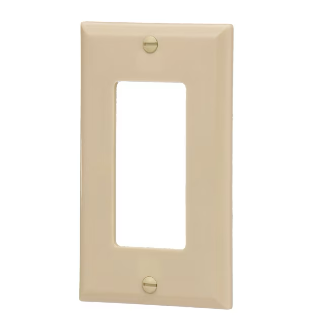 Eaton 1-Gang Standard Size Ivory Plastic Indoor Decorator Wall Plate