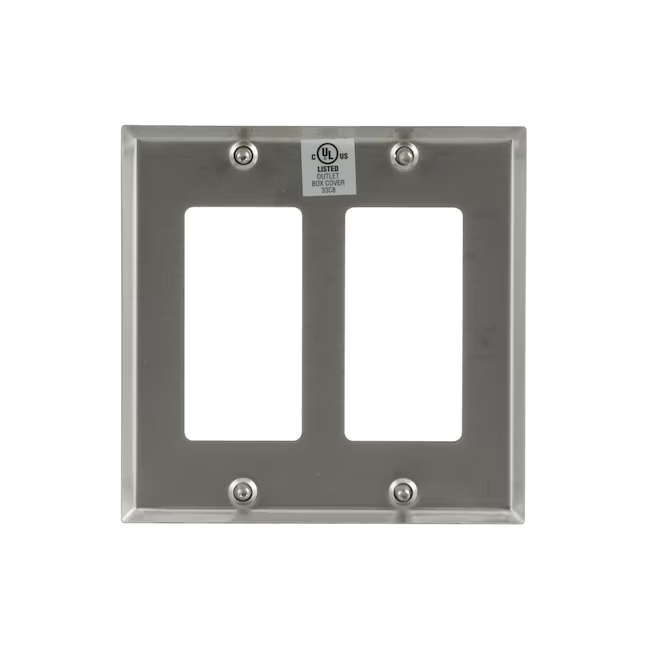 Placa de pared decorativa para interiores de acero inoxidable de tamaño estándar de 2 unidades Eaton