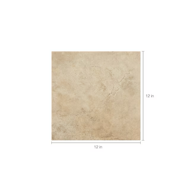 Style Selections Mesa Beige 12-in x 12-in Glazed Porcelain Stone Look Floor and Wall Tile (Case of 18)