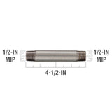 RELIABILT 1/2-in x 4-1/2-in Galvanized Nipple