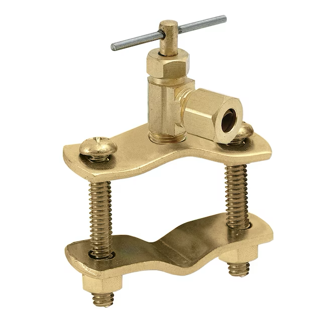 Eastman 1/4-in Compression x 1/4-in Compression Brass Multi Turn Saddle valve