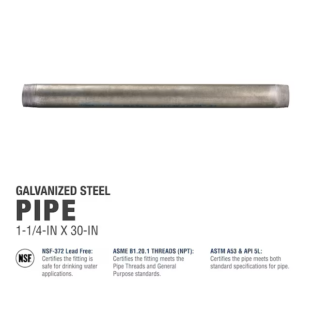 Southland 1-1/4-in x 30-in Galvanized Pipe