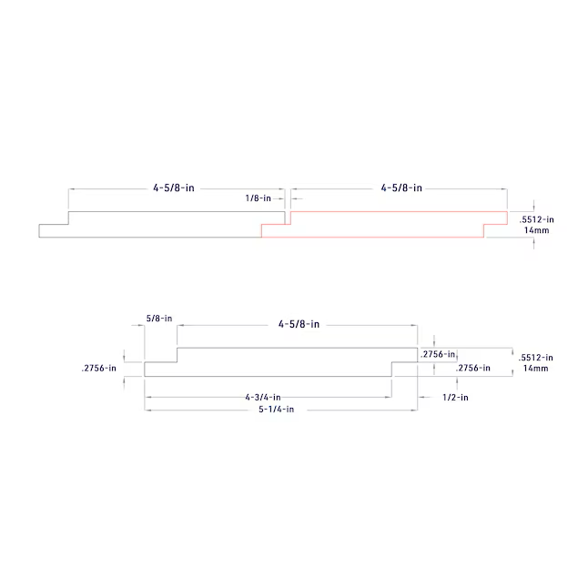 RELIABILT 5.25-in x 8-ft White MDF Shiplap Wall Plank (1-Pack, Covers 3.5-sq ft)