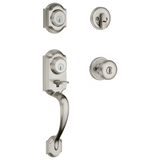 Kwikset Signature Series Montara Satin Nickel Single-Cylinder Deadbolt Keyed Entry Door Handleset Knob Smartkey