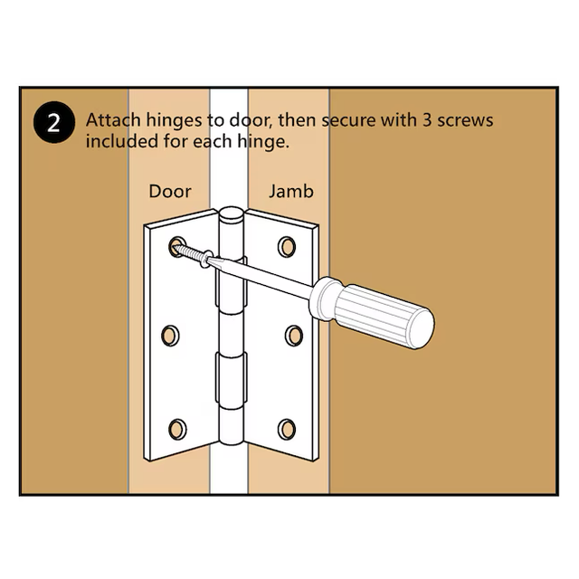 Bisagra para puerta interior/exterior de embutir negra mate cuadrada de 2-1/2 pulg. de alto y 1-1/2 pulg. de RELIABILT