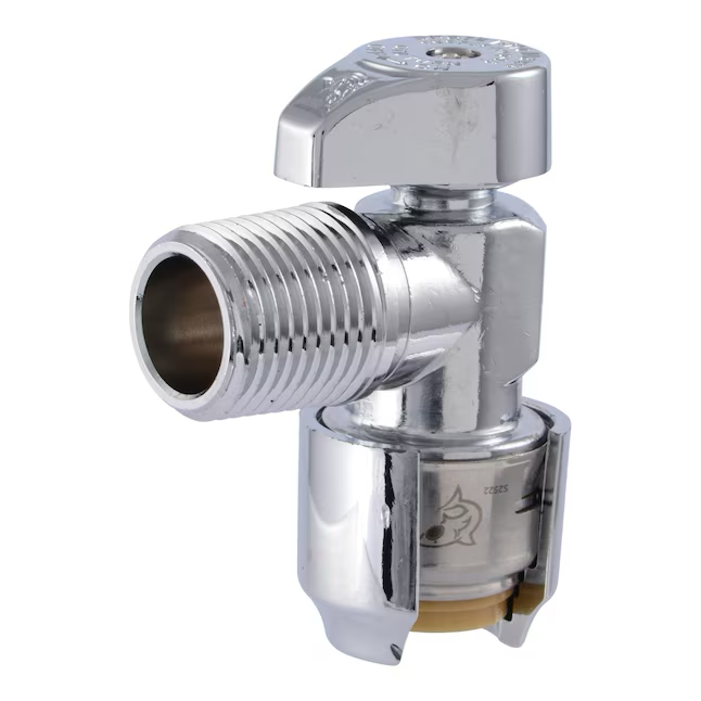 SharkBite 1/2-in Push-to-connect x 1/2-in MIP Brass Quarter Turn Stop Angle Valve