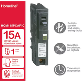 Square D Homeline 15-amp 1-Pole Combination Arc Fault Plug-on Neutral Circuit Breaker