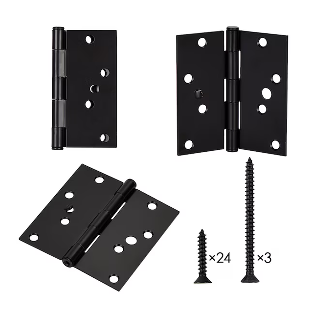 RELIABILT Silent 4-in H Matte Black Security Interior Door Hinge (3-Pack)