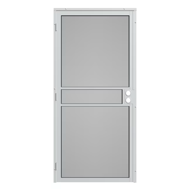 RELIABILT Pasadena 36-in x 81-in White Steel Surface Mount Security Door with White Screen