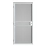 RELIABILT Pasadena 36-in x 81-in White Steel Surface Mount Security Door with White Screen