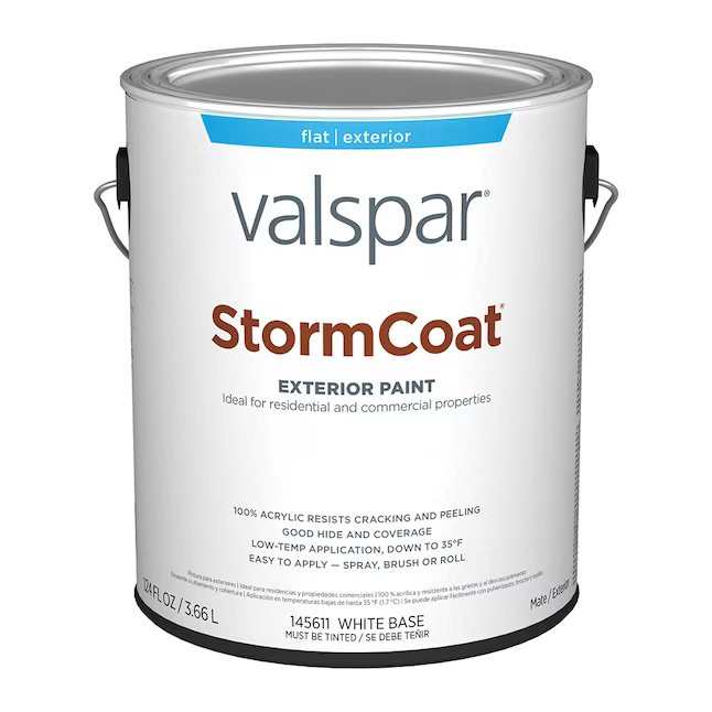 Valspar Pro Storm Coat, flache, pastellfarbene, abtönbare Latex-Außenfarbe (1 Gallone)