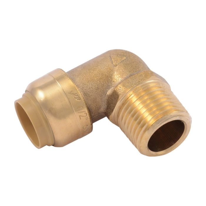 SharkBite 1/2 in. x 1/2 in. MNPT Brass Push Male Adapter Elbow