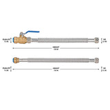 Eastman 3/4 pulg. Ajuste a presión x 3/4 pulg. Kit de conexión para calentador de agua FIP x 18 pulg.