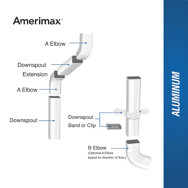 Amerimax Aluminum 120-in Brown Downspout