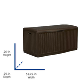 Caja de cubierta de plástico Java Suncast de 52,75 pulgadas de largo x 29 pulgadas de 124 galones