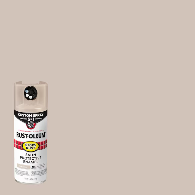 Pintura en aerosol Rust-Oleum Stops Rust, paquete 5 en 1, color beige francés satinado (peso neto: 12 oz)