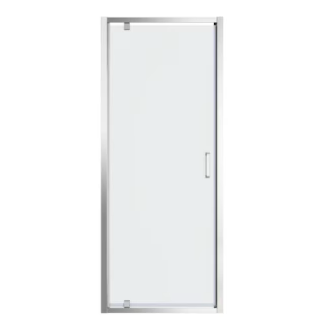 American Standard Mainstream Polished Chrome 29-5/8-in to 31-3/16-in W x 72.12-in H Semi-frameless Hinged Shower Door