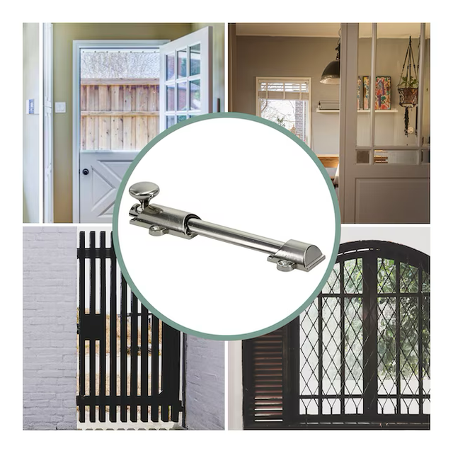 RELIABILT 6-in Satin Nickel Steel Surface Bolt