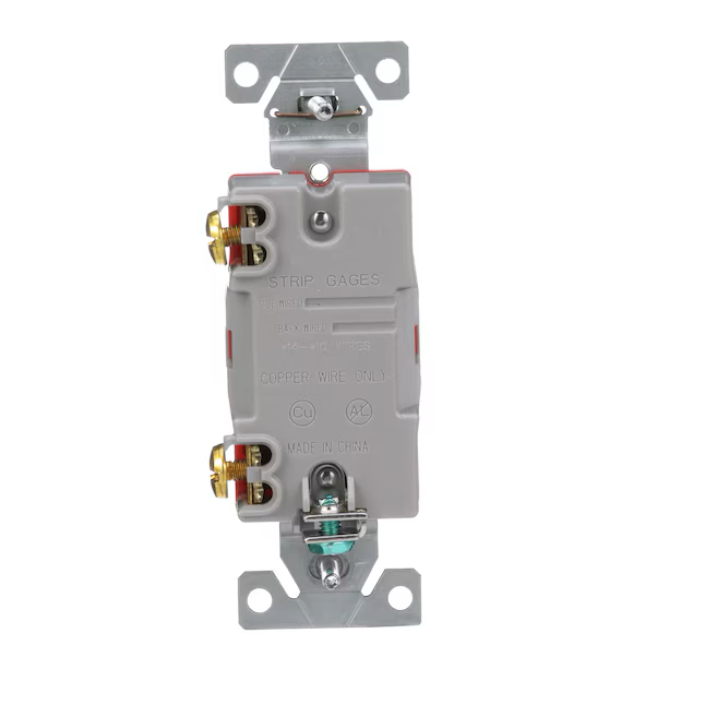 Eaton 20-Amp Single-Pole Toggle Light Switch, Gray