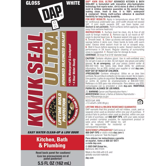 DAP Kwik Seal Ultra 5.5-oz White Latex Caulk