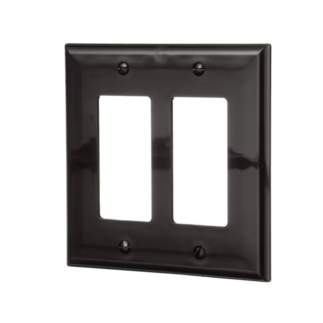 Eaton 2-Gang Midsize Brown Polycarbonate Indoor Decorator Wall Plate