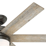 Hunter Kempton Park 54-in Noble Bronze Indoor Ceiling Fan with Light and Remote (6-Blade)