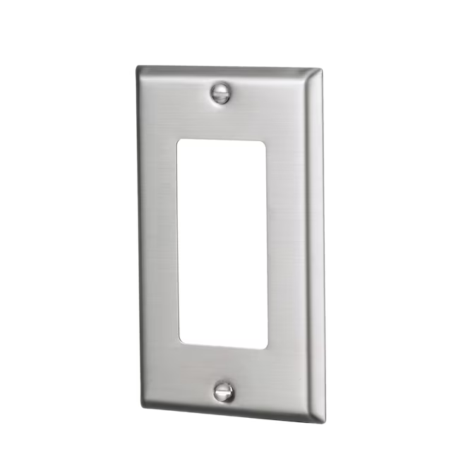 Eaton 1-Gang Standard Size Stainless Steel Stainless Steel Indoor Decorator Wall Plate