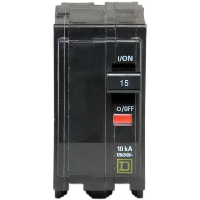 Square D QO 15-amp 2-Pole Standard Trip Circuit Breaker