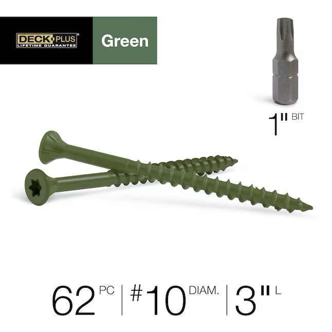 Deck Plus #10 x 3-in Wood To Wood Deck Screws (62-Per Box)