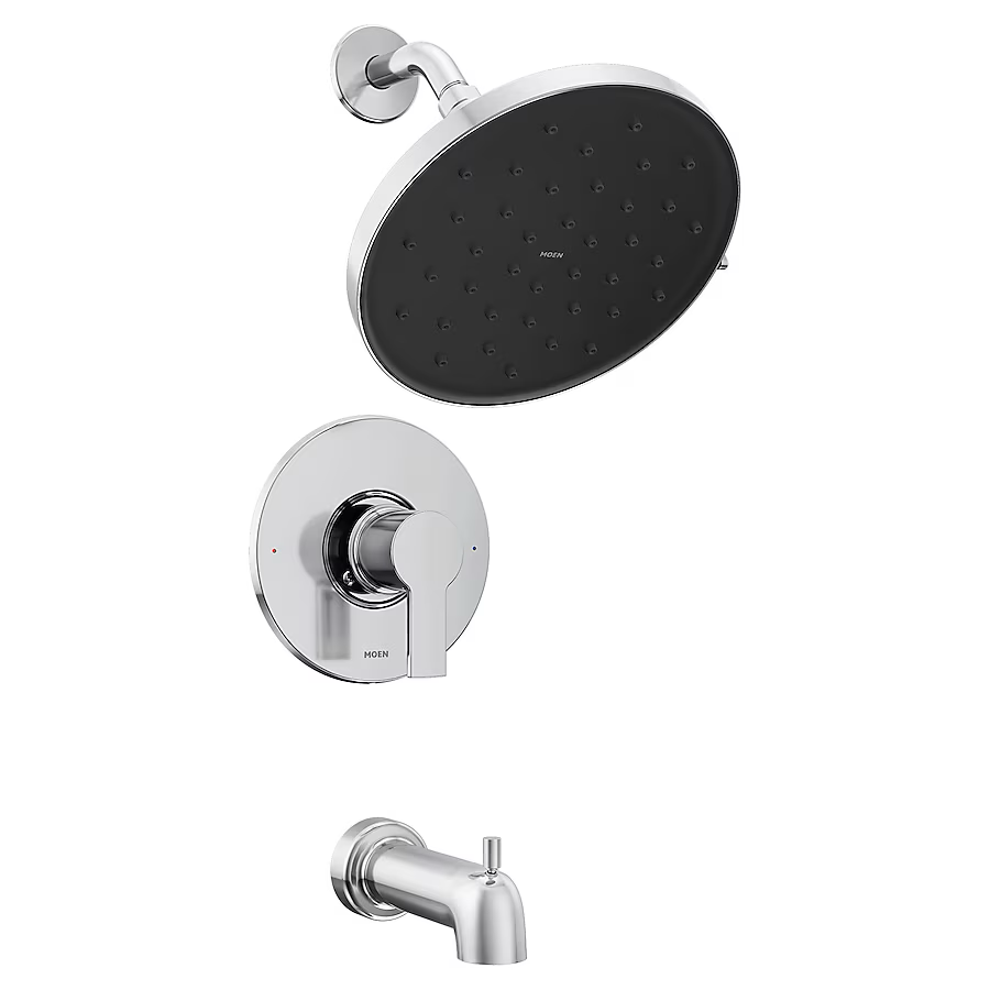 Moen Avri Magnetix Chrome 1-handle Single Function Round Bathtub and Shower Faucet Valve Included