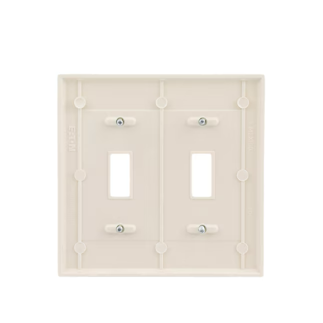 Eaton - Placa de pared para interior de plástico color almendra claro, tamaño estándar, 2 unidades