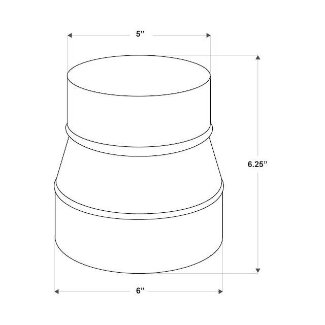 IMPERIAL 6-in 30 Gauge Galvanized Steel Round Duct Reducer