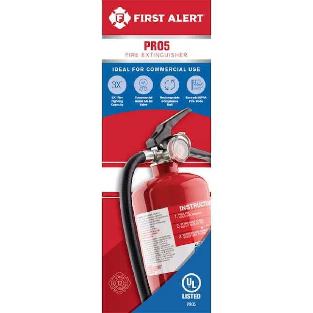 First Alert Rechargeable 3-a:40-b:c Commercial/Residential Fire Extinguisher