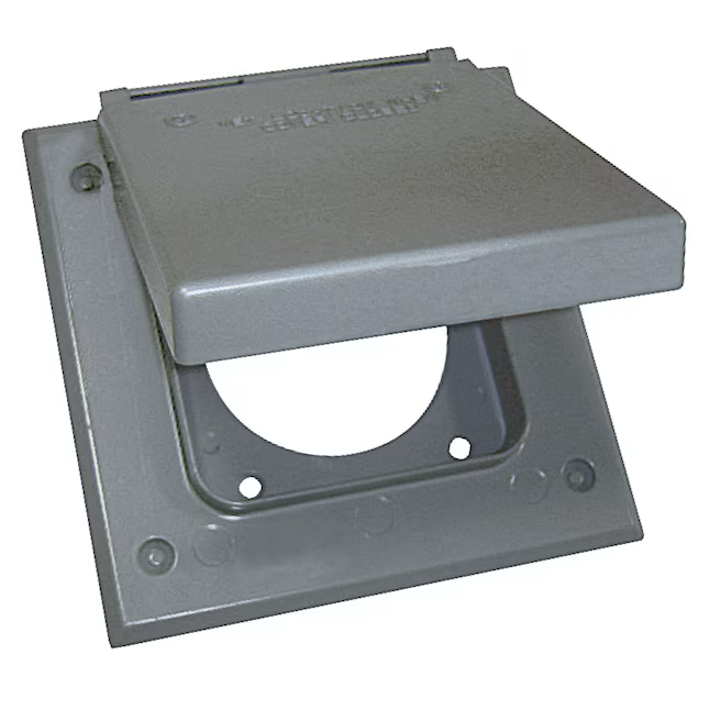 Sigma Engineered Solutions 2-Gang Square Gray Metal Weatherproof Electrical Box Cover