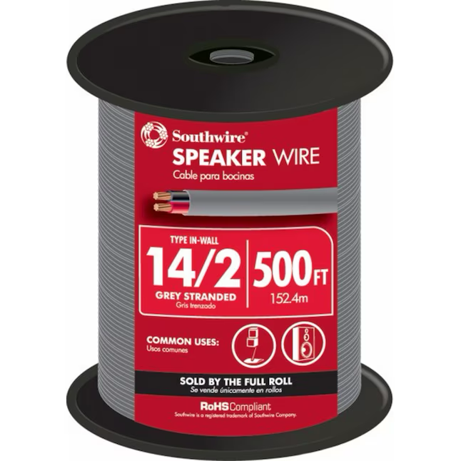 Southwire 500-ft 14/2 Stranded In-wall Speaker Wire (By-the-roll)