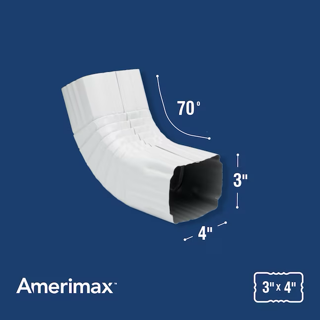 Amerimax Aluminum 2.8125-in White Front Elbow