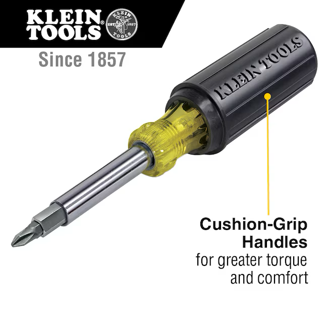 Klein Tools 11-Piece Bi-material Handle Assorted Multi-bit Screwdriver