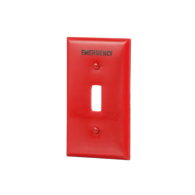 Eaton 1-Gang Standard Size Red Nylon Indoor Toggle Wall Plate