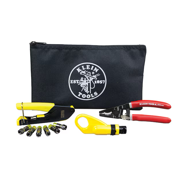 Klein Tools Coax Cable Installation Tool Set with Zipper Pouch Coax Compression Tool Kit